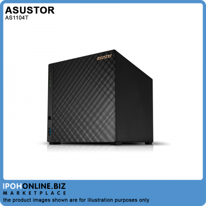 Asustor AS1104T / QC 1.4GHz/ 1GB DDR4 / 4 Bay / 1 x 2.5G Lan Port/2 USB 3 NAS Storage