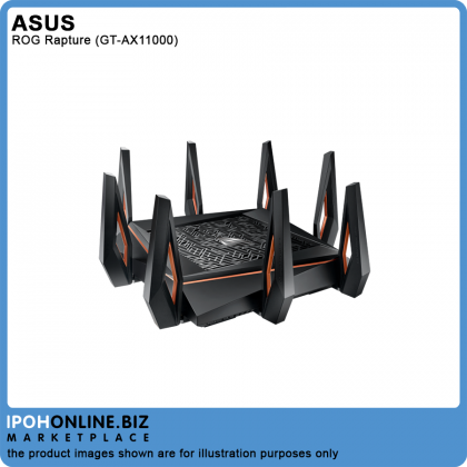 ASUS ROG Rapture GT-AX11000 AX11000 ultimate AX performance 10 Gigabit Quad-Core Processor MU MIMO Tri-Band WiFi Gaming Router - Unifi Time Maxis
