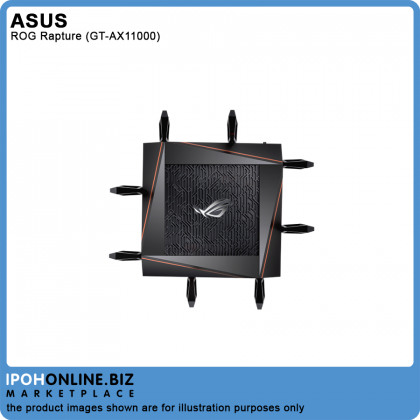 ASUS ROG Rapture GT-AX11000 AX11000 ultimate AX performance 10 Gigabit Quad-Core Processor MU MIMO Tri-Band WiFi Gaming Router - Unifi Time Maxis