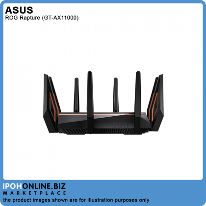 ASUS ROG Rapture GT-AX11000 AX11000 ultimate AX performance 10 Gigabit Quad-Core Processor MU MIMO Tri-Band WiFi Gaming Router - Unifi Time Maxis