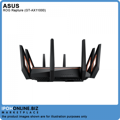 ASUS ROG Rapture GT-AX11000 AX11000 ultimate AX performance 10 Gigabit Quad-Core Processor MU MIMO Tri-Band WiFi Gaming Router - Unifi Time Maxis