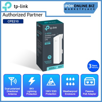 Tp-Link Pharos CPE210 2.4GHz 300Mpbs 9dBi Outdoor CPE