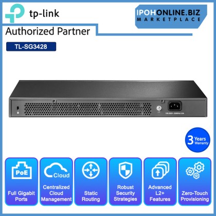 Tp-Link Omada TL-SG3428 JetStream 24-Port Gigabit L2+ Managed Switch with 4 SFP Slots