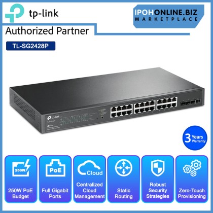 Tp-Link Omada TL-SG2428P JetStream 28-Port Gigabit Smart Switch with 24-Port PoE+ Tp-Link Omada TL-SG2428P JetStream 28-Port Gigabit Smart Switch with 24-Port PoE+