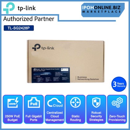 Tp-Link Omada TL-SG2428P JetStream 28-Port Gigabit Smart Switch with 24-Port PoE+ Tp-Link Omada TL-SG2428P JetStream 28-Port Gigabit Smart Switch with 24-Port PoE+