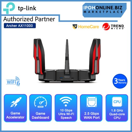 TP-LINK Archer AX11000 Next-Gen Tri-Band Wi-Fi 6 Gaming Router TP-LINK Archer AX11000 Next-Gen Tri-Band Wi-Fi 6 Gaming Router