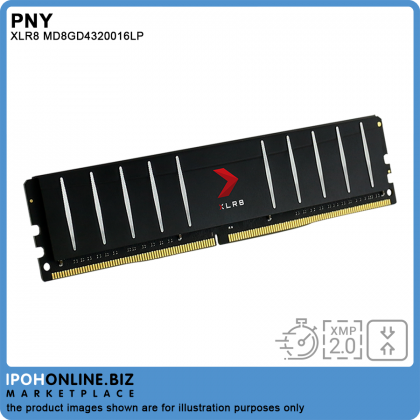 PNY XLR8 8GB DDR4 3200 Low Profile Desktop Gaming RAM - XMP 2.0