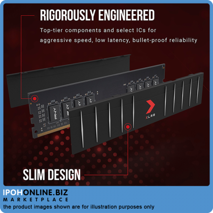 PNY XLR8 8GB DDR4 3200 Low Profile Desktop Gaming RAM - XMP 2.0