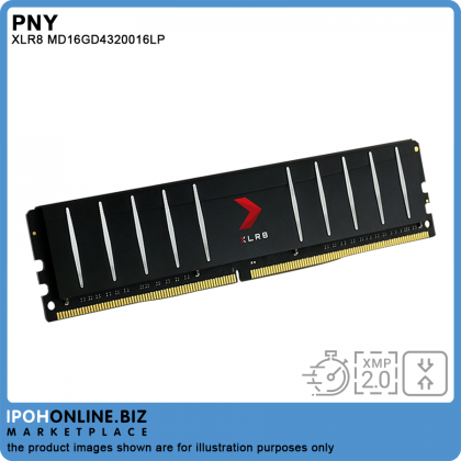 PNY XLR8 16GB DDR4 3200 Low Profile Desktop Gaming RAM - XMP 2.0 PNY XLR8 16GB DDR4 3200 Low Profile Desktop Gaming RAM - XMP 2.0