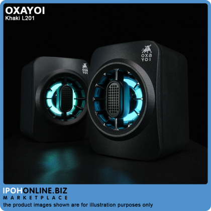 OXAYOI Khaki L201 Portable USB 2.0 Stereo LED Speaker OXAYOI Khaki L201 Portable USB 2.0 Stereo LED Speaker