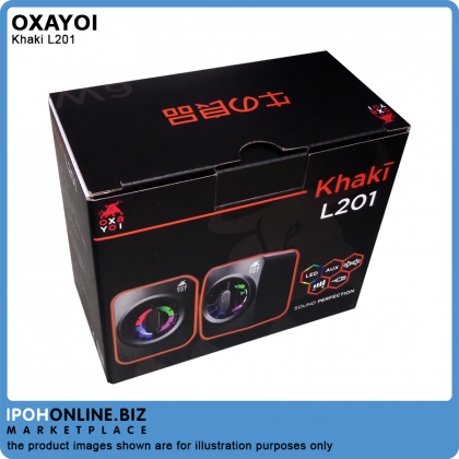OXAYOI Khaki L201 Portable USB 2.0 Stereo LED Speaker OXAYOI Khaki L201 Portable USB 2.0 Stereo LED Speaker