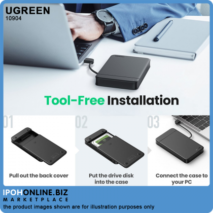 UGREEN USB-C to 2.5 inch External Hard Drive Enclosure - Built-in Cable UGREEN USB-C to 2.5 inch External Hard Drive Enclosure - Built-in Cable