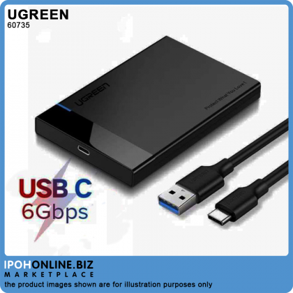UGreen USB 3.1 to 2.5 inch Hard Drive Enclosure 6Gbps with 2-in-1 USB-A/USB-C to USB-C Cable UGreen USB 3.1 to 2.5 inch Hard Drive Enclosure 6Gbps with 2-in-1 USB-A/USB-C to USB-C Cable
