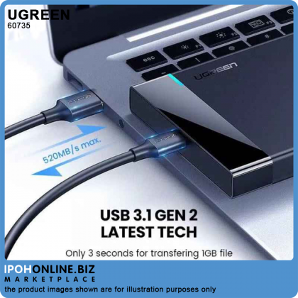 UGreen USB 3.1 to 2.5 inch Hard Drive Enclosure 6Gbps with 2-in-1 USB-A/USB-C to USB-C Cable UGreen USB 3.1 to 2.5 inch Hard Drive Enclosure 6Gbps with 2-in-1 USB-A/USB-C to USB-C Cable