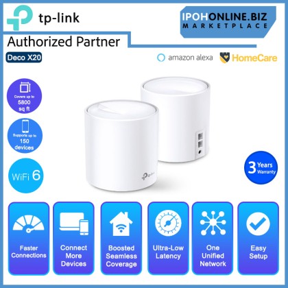 TP-Link Deco X20 2 Pack AX1800 WiFi 6 Dual Band Whole Home Mesh Wi-Fi System Router/ Access Point
