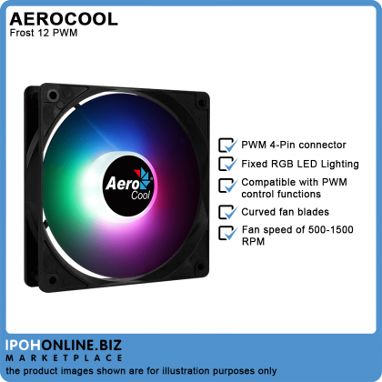 AeroCool Frost 12 PWM 120mm FRGB Casing Fan with PWM 4-PIN Connector AeroCool Frost 12 PWM 120mm FRGB Casing Fan with PWM 4-PIN Connector