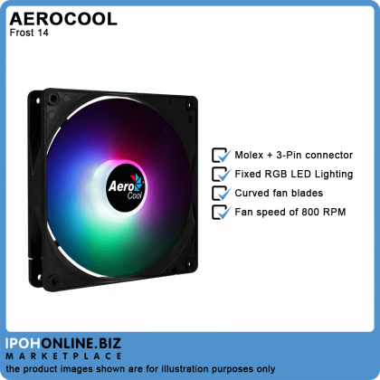 AeroCool Frost 14 FRGB 140mm Casing Fan with Molex + 3-pin Connector AeroCool Frost 14 FRGB 140mm Casing Fan with Molex + 3-pin Connector