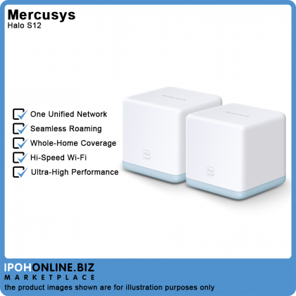 Mercusys Halo S12 AC1200 (2.4Ghz+5Ghz) Dual Band Mesh Wifi Whole Home Wireless Router/Ap Mode-2Pack