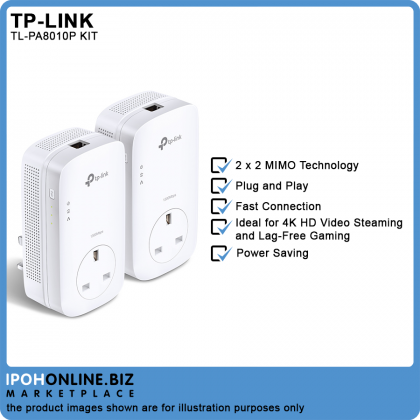 Tp-Link TL-PA8010P KIT AV1300 Gigabit Passthrough AV2 Powerline Adapter Starter Kit Tp-Link TL-PA8010P KIT AV1300 Gigabit Passthrough AV2 Powerline Adapter Starter Kit
