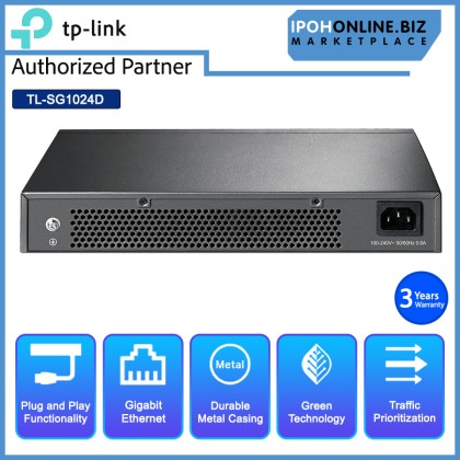 TP-LINK TL-SG1024D 24 Port Gigabit Desktop Rackmount Network Switch TP-LINK TL-SG1024D 24 Port Gigabit Desktop Rackmount Network Switch
