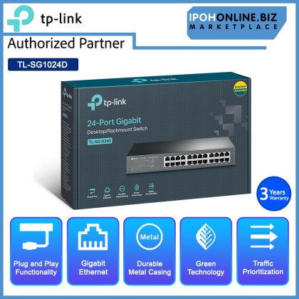 TP-LINK TL-SG1024D 24 Port Gigabit Desktop Rackmount Network Switch TP-LINK TL-SG1024D 24 Port Gigabit Desktop Rackmount Network Switch