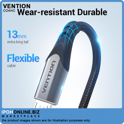 Vention USB 2.0 A Male to Micro B Male 0.25M 3A Fast Charge Data Cable Vention USB 2.0 A Male to Micro B Male 0.25M 3A Fast Charge Data Cable