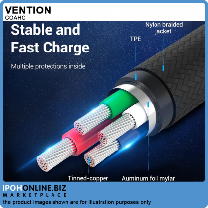 Vention USB 2.0 A Male to Micro B Male 0.25M 3A Fast Charge Data Cable Vention USB 2.0 A Male to Micro B Male 0.25M 3A Fast Charge Data Cable