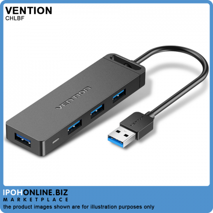 VENTION 4-Port USB 3.0 Hub With Power Supply 1M (Black)