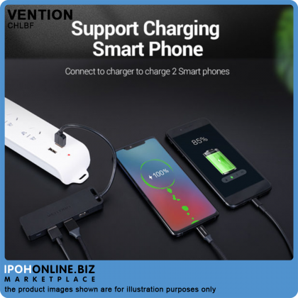 VENTION 4-Port USB 3.0 Hub With Power Supply 1M (Black)