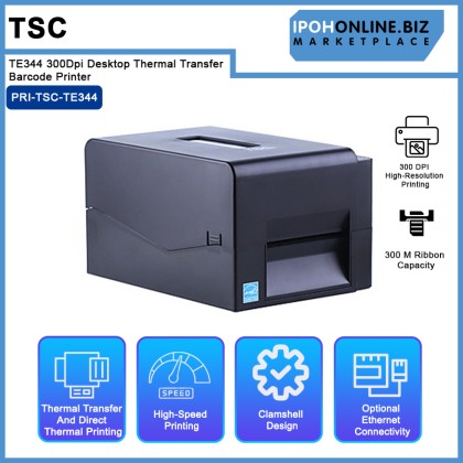 TSC TE344 300Dpi Desktop Thermal Transfer Barcode Printer