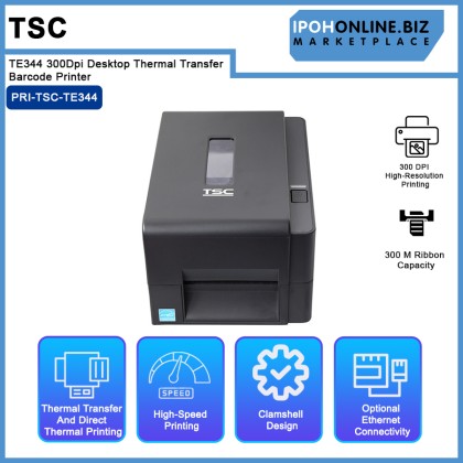 TSC TE344 300Dpi Desktop Thermal Transfer Barcode Printer