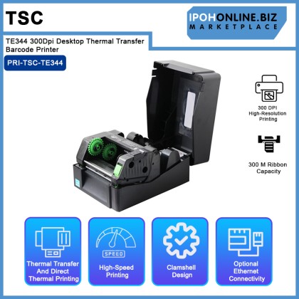 TSC TE344 300Dpi Desktop Thermal Transfer Barcode Printer