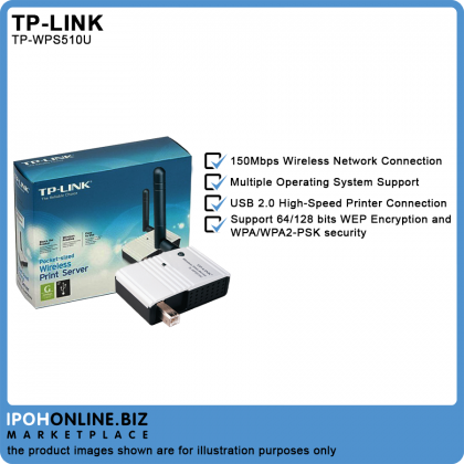 TP-LINK TL-WPS510U 150Mbps Pocket-Sized Wireless Print Server