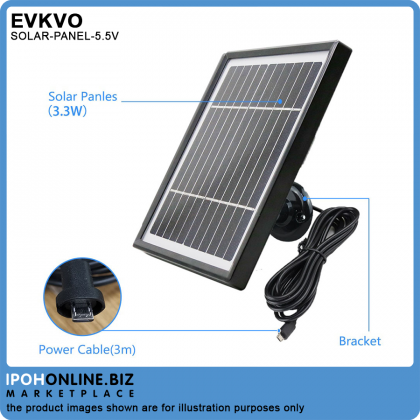 EVKVO 3.3W 5.5V Solar Panel With 3M Cable For Outdoor Security Rechargeable Battery Powered IP WiFi Camera (2 set) EVKVO 3.3W 5.5V Solar Panel With 3M Cable For Outdoor Security Rechargeable Battery Powered IP WiFi Camera (2 set)
