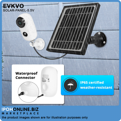EVKVO 3.3W 5.5V Solar Panel With 3M Cable For Outdoor Security Rechargeable Battery Powered IP WiFi Camera (2 set) EVKVO 3.3W 5.5V Solar Panel With 3M Cable For Outdoor Security Rechargeable Battery Powered IP WiFi Camera (2 set)