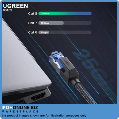 UGREEN CAT8 Shielded Round Braided Cable Modular Plugs 3M UGREEN CAT8 Shielded Round Braided Cable Modular Plugs 3M