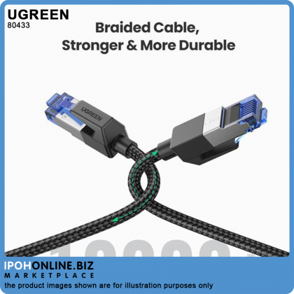UGREEN CAT8 5M Ethernet Cable Braided Cord Black 15FT 