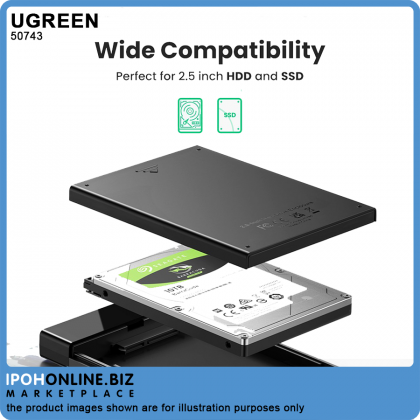 UGREEN USB3.1 Type C Port 2.5 Inch 6Gbps Hard Drive Enclosure
