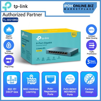 TP-LINK LiteWave LS108G 8-Port 10/100/1000Mbps Gigabit Desktop Network Switch TP-LINK LiteWave LS108G 8-Port 10/100/1000Mbps Gigabit Desktop Network Switch