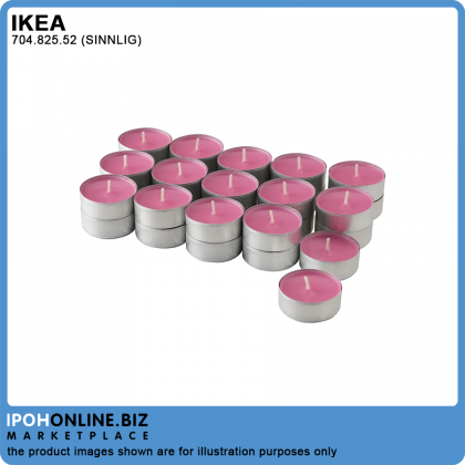 IKEA SINNLIG Scented Tealight Bright Pink Cherries 38mm Candles 30 Pieces Burning Time 4 Hour