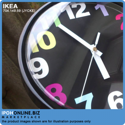 IKEA JYCKE 23cm Multi Colour Wall Clock - FOC 1pc 1.5 AA Battery IKEA JYCKE 23cm Multi Colour Wall Clock - FOC 1pc 1.5 AA Battery