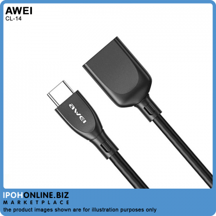 Awei CL-14 OTG Adapter Cable Type C Male To USB Data Sync Converter Cable