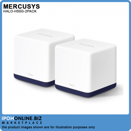 Mercusys Halo H50G AC1900 Gigabit Mesh Dual Band WiFi Router System - 2 Pack Mercusys Halo H50G AC1900 Gigabit Mesh Dual Band WiFi Router System - 2 Pack