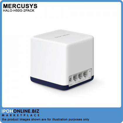Mercusys Halo H50G AC1900 Gigabit Mesh Dual Band WiFi Router System - 2 Pack Mercusys Halo H50G AC1900 Gigabit Mesh Dual Band WiFi Router System - 2 Pack