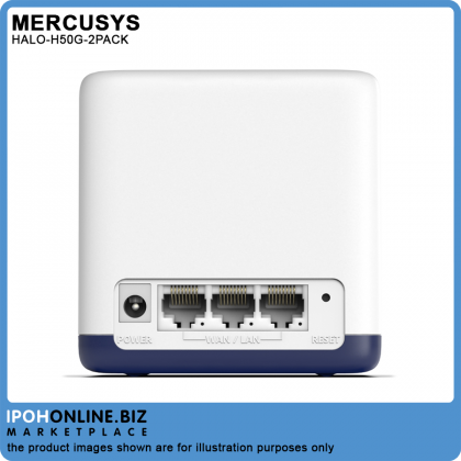 Mercusys Halo H50G AC1900 Gigabit Mesh Dual Band WiFi Router System - 2 Pack Mercusys Halo H50G AC1900 Gigabit Mesh Dual Band WiFi Router System - 2 Pack
