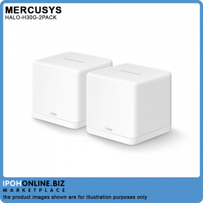 Mercusys Halo H30G AC1300 Gigabit Mesh Dual Band WiFi Router System - 2 Pack Mercusys Halo H30G AC1300 Gigabit Mesh Dual Band WiFi Router System - 2 Pack