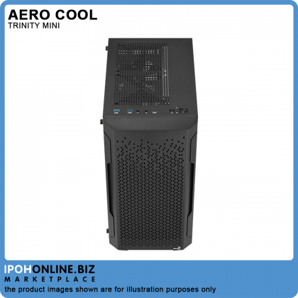 AeroCool Trinity Mini-G-BK-v1 Tempered Glass Mini Tower Case With 12cm Black Fan AeroCool Trinity Mini-G-BK-v1 Tempered Glass Mini Tower Case With 12cm Black Fan