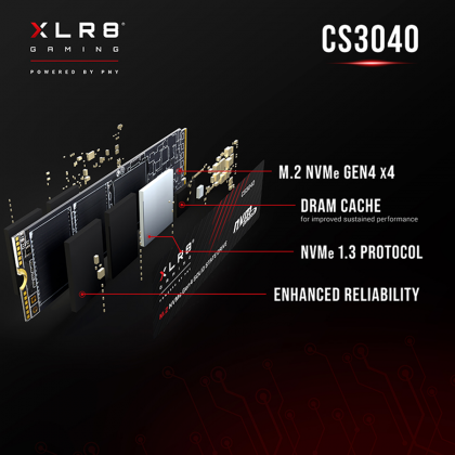 PNY XLR8 CS3040 1TB M.2 2280 NVMe PCIe Gen4 X4 SSD