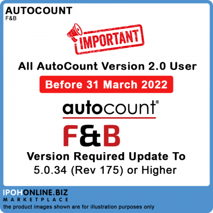 AutoCount Important Update Before 31 March 2022 For All AutoCount Version 2.0 Licensed User - FOC 16GB Pendrive AutoCount Important Update Before 31 March 2022 For All AutoCount Version 2.0 Licensed User - FOC 16GB Pendrive