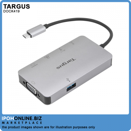 Targus DOCK419 USB-C 4K HDMI/VGA Docking Station with 100W Power Delivery Targus DOCK419 USB-C 4K HDMI/VGA Docking Station with 100W Power Delivery
